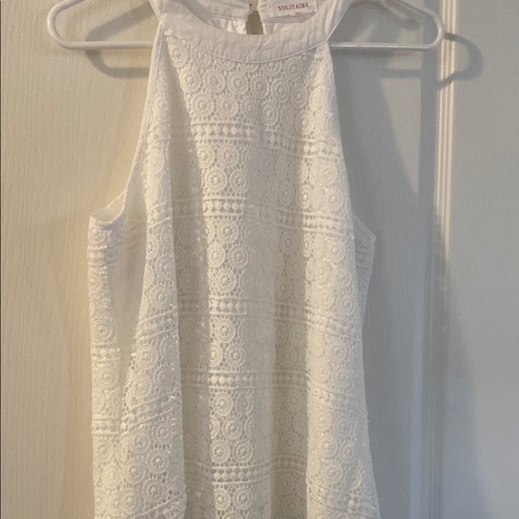 Solitaire Tops - Solitaire white Halter A-Line Blouse 18 pit2pit lined
